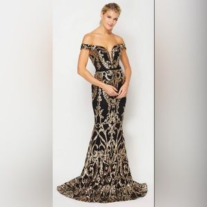 Black and Gold prom dress